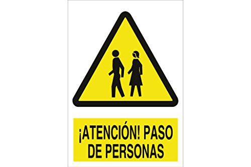 Plimpo Señal Adhesiva 210X148 Mm. Atención Paso De Personas En Oferta Cofan A65Ad210148 Señal Adhesivo, 210 X 148 Mm