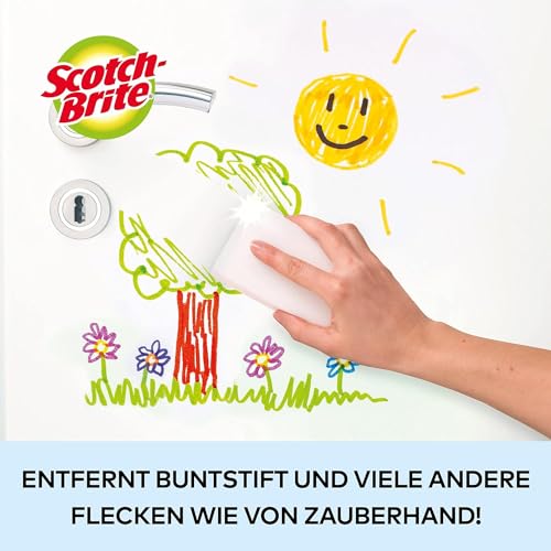 Scotch-Brite Magic Schmutzradierer, Vorteilspackung mit 12 Reinigungsschwämme – entfernt Flecken und Verschmutzungen von Wänden, Schuhen, Waschbecken und mehr ohne Chemikalien