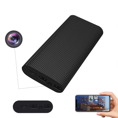 RUMUCF Spy Camera Power Bank HD 1080P Video Recorder with Motion Detection Loop Recording Remote Viewing WiFi Nanny Cam 5000 mAh Battery Indoor Security Camera for Pet/Baby