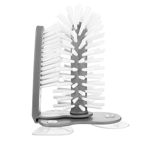 Image of Ellsang Bottle Washer with Double Sided Bristle Brush and Suction Base, Cup Cleaner Sink Attachment, Kitchen Sink Washing Cleaning Tools