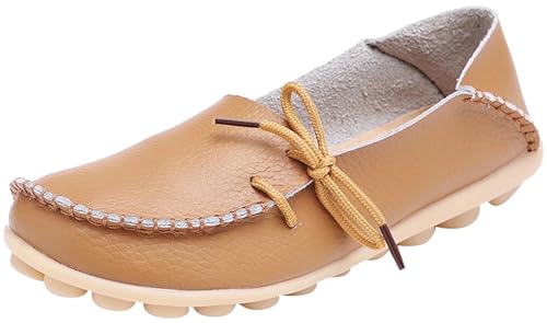 Image of Women's Leather Slipper Loafers Flat Shoes Slip-Ons