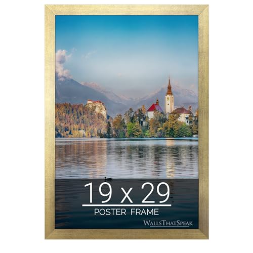 wallsthatspeak 19x29 Gold Picture Frame for Puzzles Posters Photos or Artwork