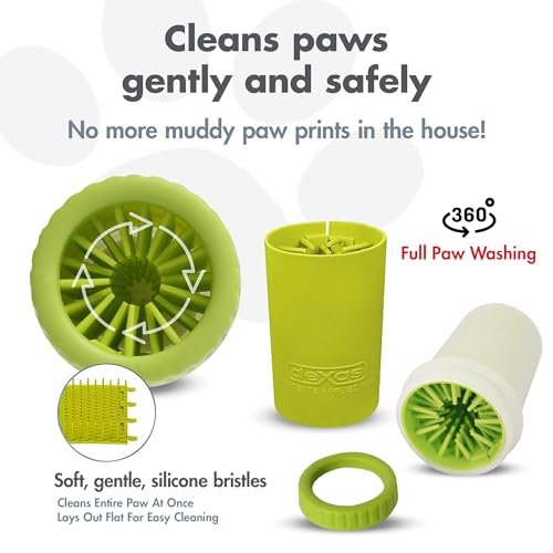 Dexas Limpador de patas de cachorro pequeno verde para cães – Suprimentos para animais de estimação