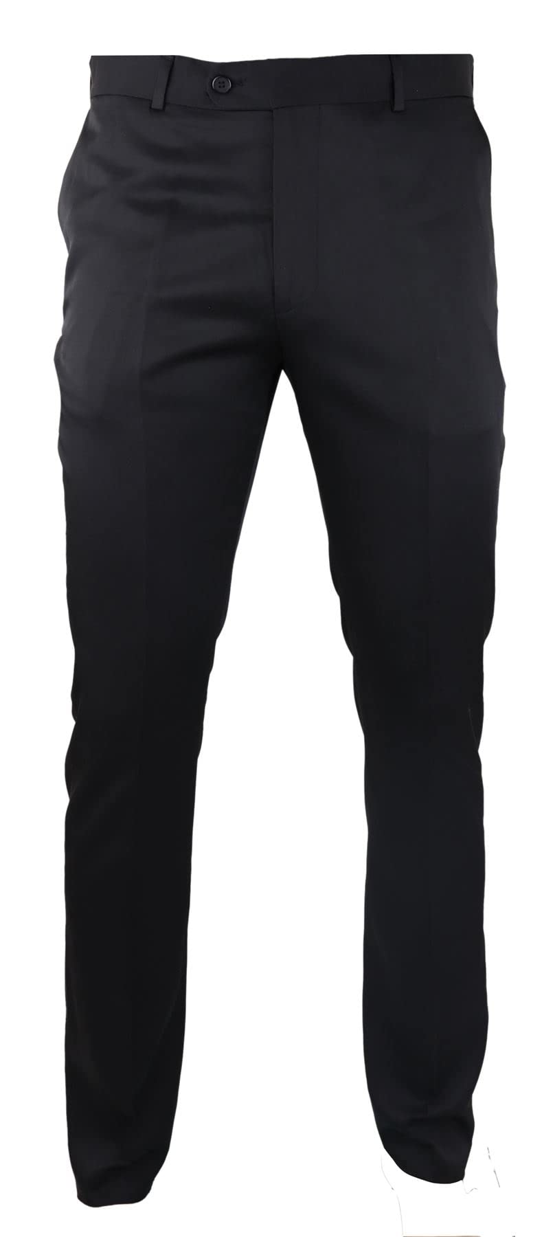 TruClothing Mens Black Satin Trousers Tuxedo Dinner Suit Smart Formal Classic Regular - Black 34