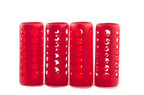Red Silicone Glass Baby Bottle Cover By Hnr - 6 Pack #TOP6