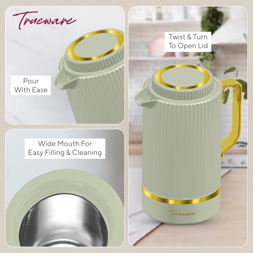 Image of Trueware Marvel 1200 Insulated Flask - 1000 Ml | PU Insulated Inner Stainless Steel Hot & Cold Flask, BPA Free, Leak Proof, Ideal for Tea, Coffee, Water, Hot Beverages