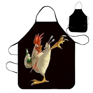 Kleurrijke haan print schort | Cartoon stijl chef taille schort | Mouwloze keuken werkkleding voor koken, bakken en voedsel voorbereiding cartoon taille chef schort | Mouwloos keukenschort om te