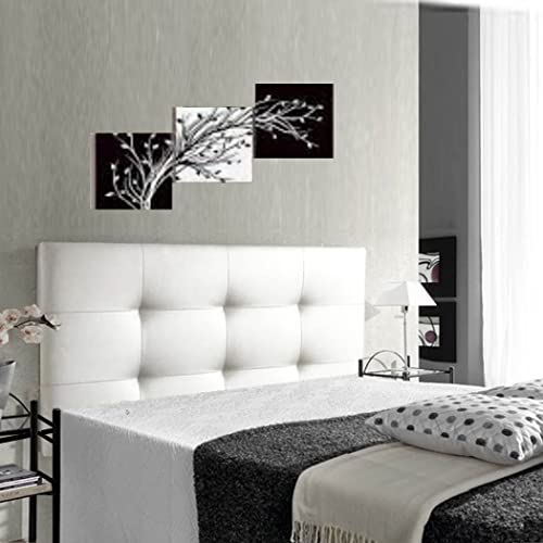 Cabecero de Cama Blanco 70 cm.de Alto-Mod. Tennessee-Varias Medidas-Cabecero Tapizado en Polipiel- Cabeceros Originales-Cabeceros para Niños, Juvenil, Matrimonio-Cabezal de Colgar (110x70, White) Cover
