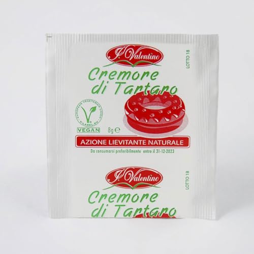Cremore di Tartaro per dolci - 4 bustine da 8 gr - Azione Lievitante Naturale - VEGAN - Vegetarian