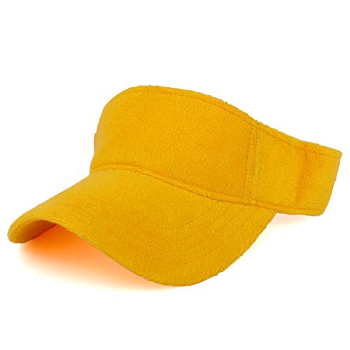 Armycrew Cotton Terry Cloth Hook And Loop Closure Sun Visor Cap - Yellow #TOP18