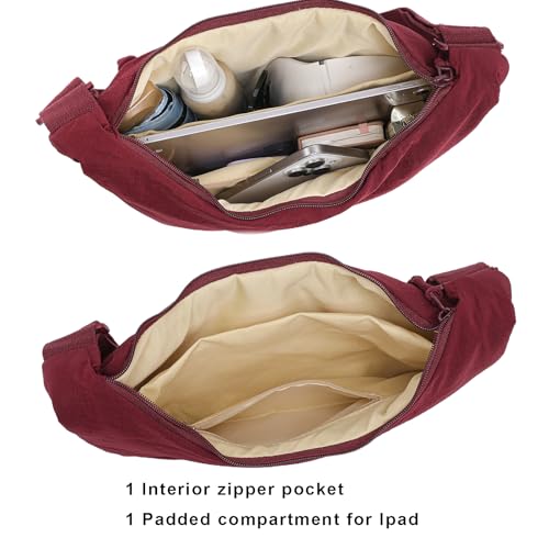 Image of Crescent Crossbody Bags for Women Nylon Travel Luna Hobo Bag Dumpling Purse