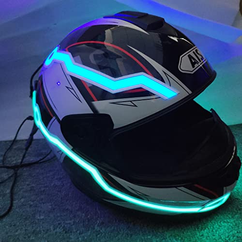 Image of You Glow Girl Helmet EL Light Bar, LED Motorcycle Helmet Light Strip, Night Riding Signal, 3 Modes, Easy Install, Ice Blue