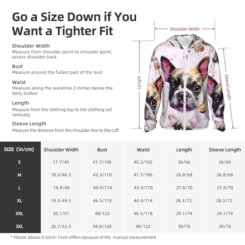 UPF 50+ French little bulldog Sun Protection Hoodie Jacket Lightweight Long Sleeve Sun Shirt With Pockets3