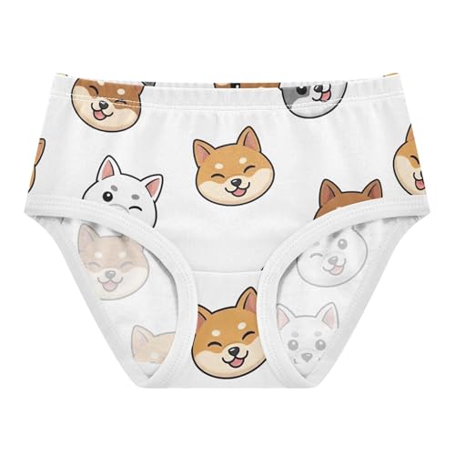Cute Cartoon Shiba Inu Dogs Girl Panties Cute Toddlers Underwear Floral Cotton Bright Undies Kids Briefs 2t