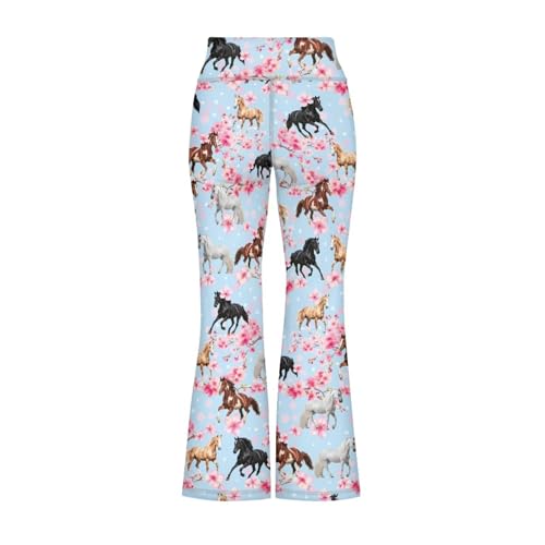 Image of Girls Flare Leggings Cute Bell Bottoms for Teen Girls Wide Leg Sweatpants for 5-14 T