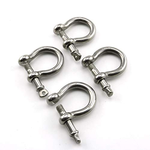 Heyous SPDHOOK-M6-4 4Pcs 1/4 Inch 6Mm Screw Pin Anchor Shackle Stainless Steel Heavy Duty Bow Shape Load Clamp thumb #3