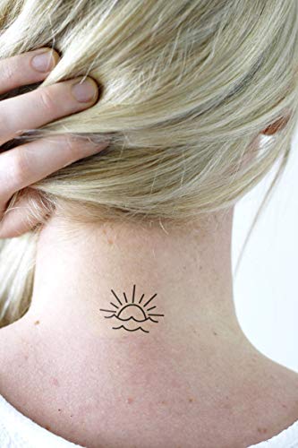 Sunset Temporary Tattoo / sea Sunset Tattoo / Sunset and Waves Temporary Tattoo / Bohemian Temporary Tattoo / Boho Tattoo / Travel Gift idea