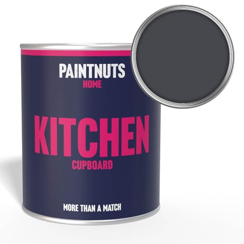 Paintnuts Kitchen Cupboard Paint - RAL-7024 - GRAPHITE GREY Satin 1 Litre Tin