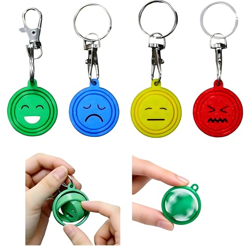 Fidget Keychains - Stress Relief Toy for Anxiety Autism ADHD | 4 Color Mood Zones for Emotional Regulation & Self-Regulation | Emotion Keychain for Teacher Classroom Kids