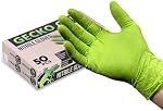 Gants de nitrile 8 Mil Diamond Texturé - Classe industrielle durable résistant à la perforation, travail de sécurité, sécurité alimentaire, sans latex vert