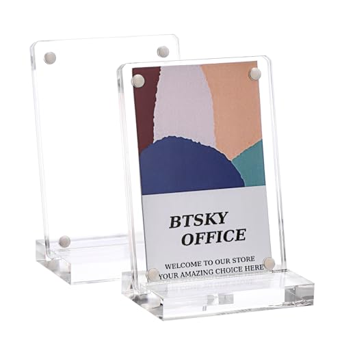 Porte-carte magnétique haut de gamme en acrylique durable de 6,3 x 8,9 cm pour bureau chic