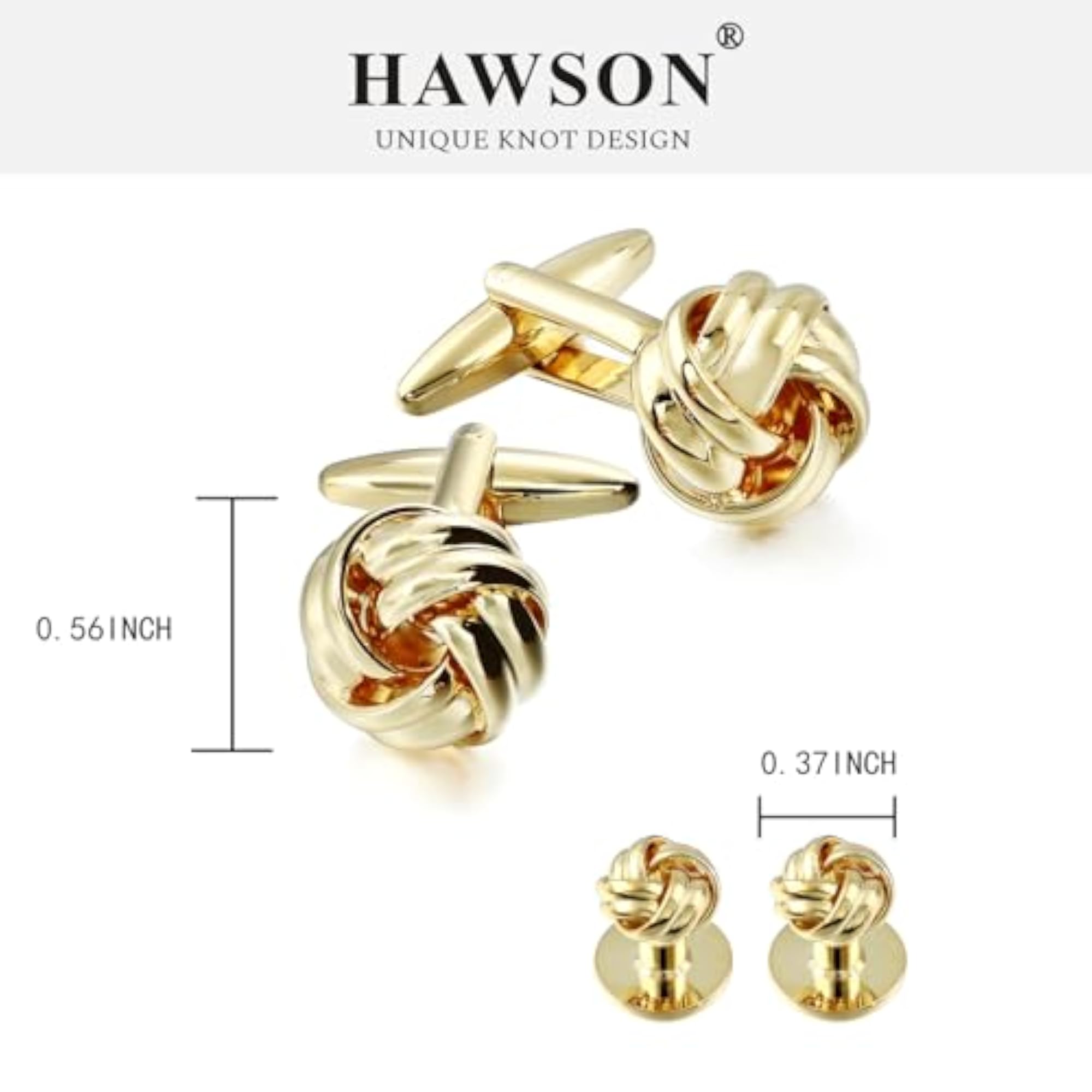 Flower Knot Cufflinks and Tuxedo Studs Set