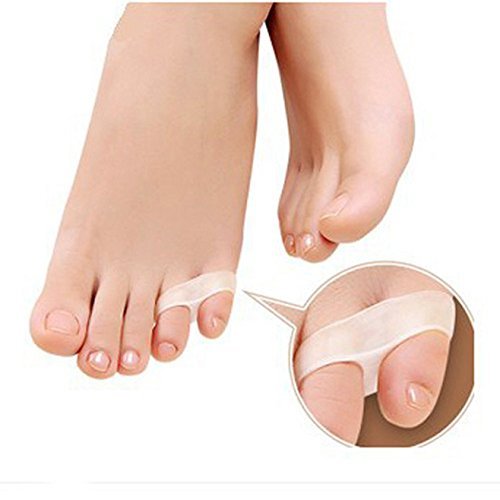 (Pack of 2 Pairs 4 PCS) Dr.Tu Silicone Gel Little Toe Valgus Corrector Separator Straightener Protector