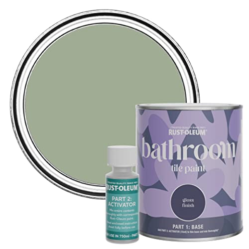 Rust-Oleum Green Water-Resistant Bathroom Tile Paint in Gloss Finish - Bramwell 750ml