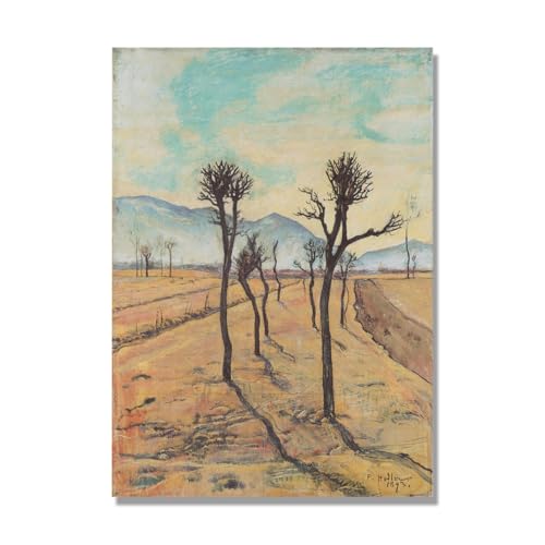 Toile arbres nus Ferdinand Hodler, décoration murale pour salon moderne 50x70cm