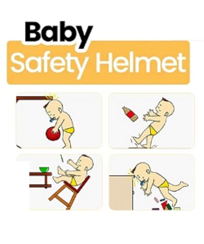 Image of Baby Helmet No Bump Safety Head Cushion Bumper Bonnet Adjustable Protective Cap Child Safety Headguard for Running Walking Crawling Safety Helmet (Blue)