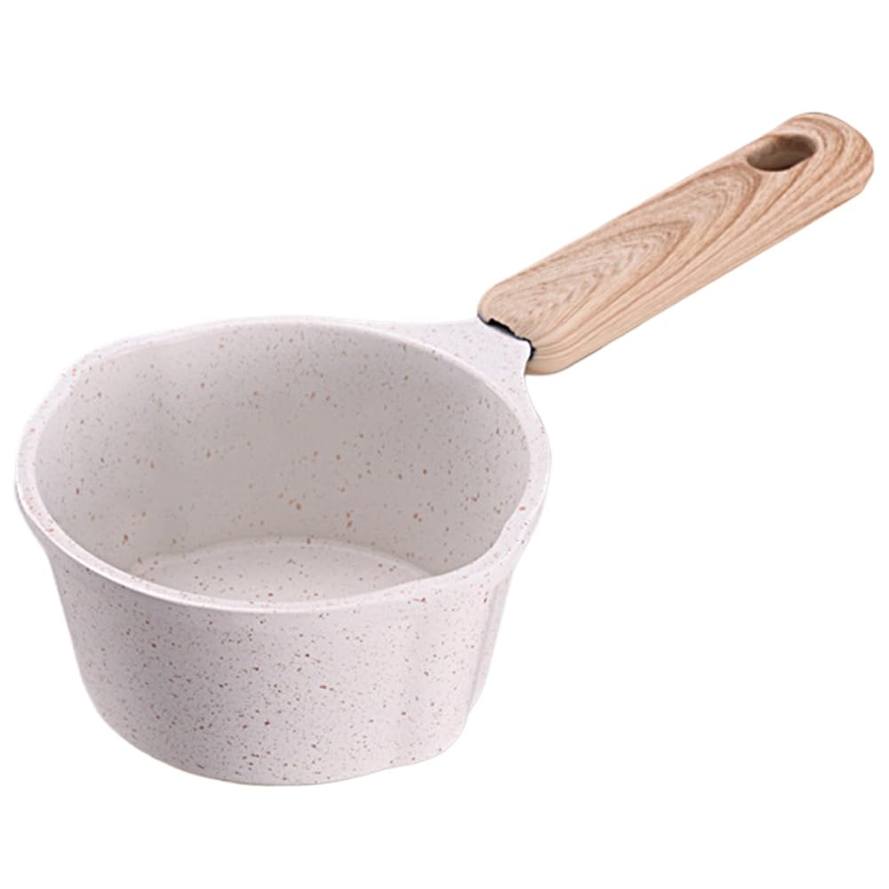 Mini Casserole Antiadhésive Kexpery Avec Bec Verseur Et Poignée Bois – 280 Ml, Induction, Gaz, Camping