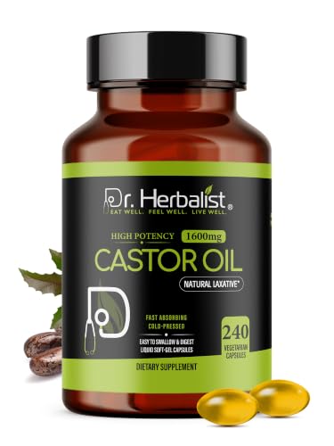 Image of Dr. HERBALIST Castor Oil Softgels 1600mg, Cold Pressed, Halal 240ct