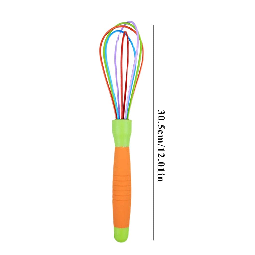 Küchen-Schneebesen Silikon-Schneebesenküche WISK zum Kochen Backen Mischen, um das Schlagen zu bringen und zu rühren, Ballondraht Whisks Küchenei-Schläger (11 "12", Regenbogen) Schneebesen zum Kochen
