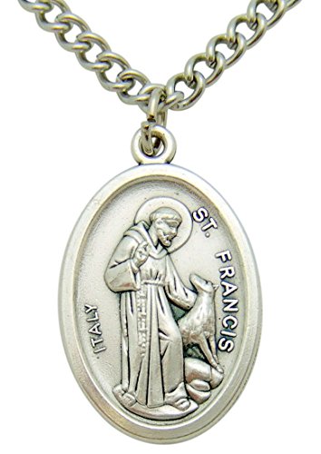 Westman Works Saint Francis and St Anthony Metal Pendant Two Sided Medal Gift 3 4 Inch with Chain