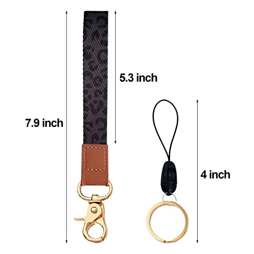 Timideer Wrist Lanyard For Keys, Wristlet Strap Keychain For Women Men Short Lanyard For Car Keys Wallet, Cell Phone, Camera (Grey Leopard Print) #TOP2
