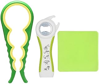 Latest Jar Opener and Bottle Opener for Weak Hands Arthritis Elderly and Children with Silicone Jar Opener Grip (Green)