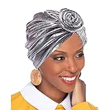 El turbante africano se puede utilizar como un sombrero para mantener tu peinado, un pañuelo, un sombrero para dormir, etc. El turbante se puede llevar delante de la cabeza o a cualquier lado que quieras llevar. Llévala de cualquier manera que te guste y serás una mujer elegante