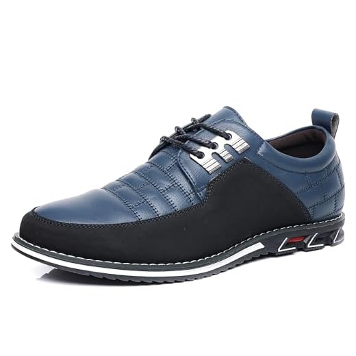 COSIDRAM Men Casual Shoes Fashion Business Luxury Dress Shoes Office Loafers Flats Sneakers for Male Blue 8.5