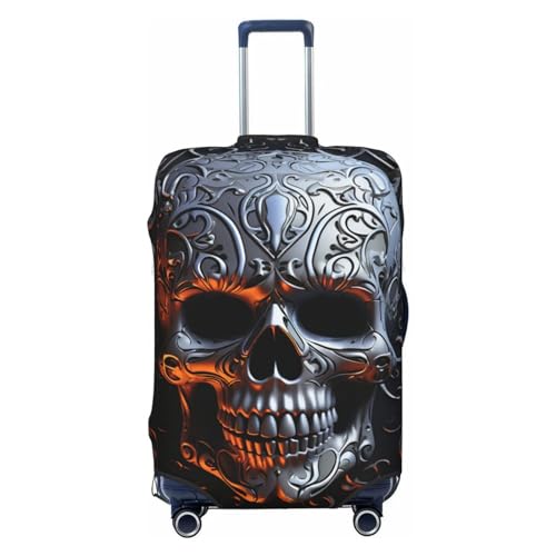 Cool Skull Graphics Luggage Cover for Suitcase TSA Approved Elastic Suitcase Cover Anti-Scratch Travel Luggage Protector Cover Washable Trolley Case Cover Fit 18-32 Inch Luggage Medium