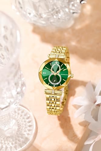 Image of Giordano Luxury Watch for Women - Round Diamond Cut Glass Dial, Elegant Stainless Steel Strap with Quartz Movement