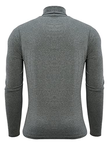 Frtcv Mens Turtleneck Shirts – Slim Fit Mock Turtle Neck Underwear Thermal Base Layer Pullover Tops Charcoal Grey, Size Xxl #TOP1