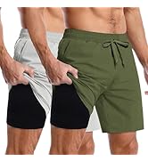 COOFANDY Men's 2 in 1 Running Shorts 2 Pack Athletic Shorts Quick Dry Gym Training Workout Shorts...