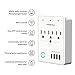 Smart Plug（2.4G Only）, USB Wall Charger, POWRUI WiFi Surge Protector with 4 USB Charging Ports(4.8A 24W Total) and 3 Smart Outlet Extender, Compatible with Alexa Google Assistant for Voice Control