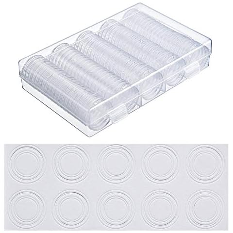 AITIME 100 Pieces 30mm Coin Holder Capsules for Dime,Cent,Nickel, Quarter,Small Dollar,6 Sizes EVA Protect Gasket,Round Plastic Coin Case with Storage Organizer Box for Coin Collection Supplies Cover