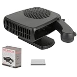 12V 200W Portable Car Heater & Windshield Defroster – 2-in-1 Fast Heating & Cooling Fan with 360° Rotatable Base, Plug In Cigarette Lighter Car Heaters for Vehicle, Car, SUV, Truck & RV