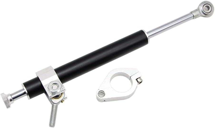 Dreamseek 13"(330mm) Universal Motorcycle Steering Damper for Harley Honda Yamaha Kawasaki Suzuki Aprilla KTM BMW Ducati Sportster Touring Scrambler Stabilizer CNC Aluminum (Black)