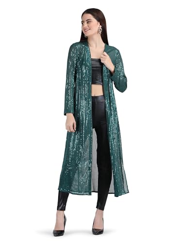 Image of Women's Long Power Net Sequinned Shrug