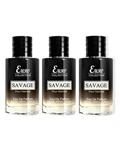 Tokuyo 3Pcs Savage Black Men Perfume Cologne For Men Natural Spray Masculine Scent Wonderful Fragrance Gift Eau De Parfum For Daily Use 3.3 Fluid Ounce 100.0 Milliliters #TOP12
