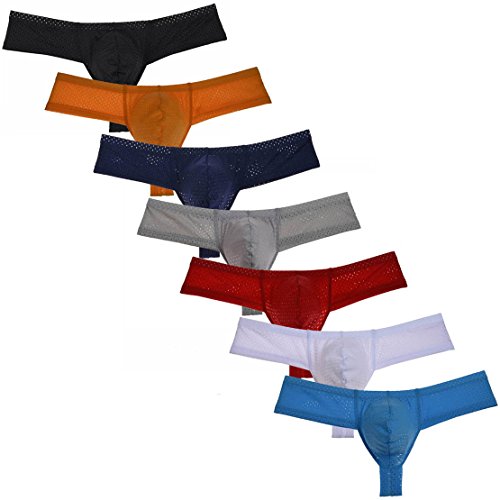 Men's Breath Hole Thong Boxer Bulge Pouch Bikini G-String Underwear T-Back Male Micro T-Back Guys Thongs