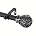 A&F Rod Decor - Rosette Curtain Rod 1 inch Diameter, 48-84 inch - Black